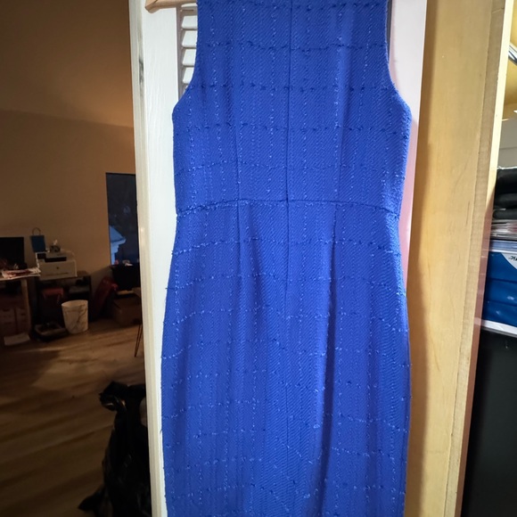 Ann Taylor Royal Blue Textured Midi Dress - Picture 3 of 4